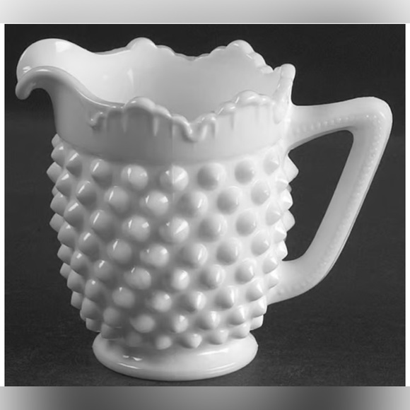 Fenton Hobnail Milk Glass Creamer - Picture 1 of 6